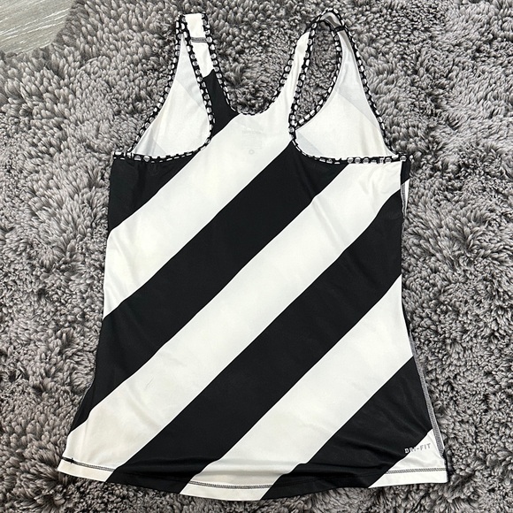 Nike Women's Diagonal Striped Tank Top with Yellow Swoosh - Picture 8 of 8